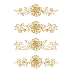 The Blooms Greenery Floral Foliage Ornament Corner Text Separator Elegance Frame for Invitations