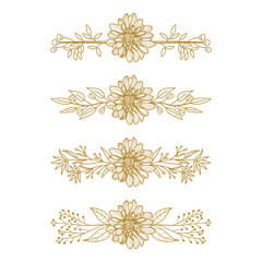 The Blooms Greenery Floral Foliage Ornament Corner Text Separator Elegance Frame for Invitations