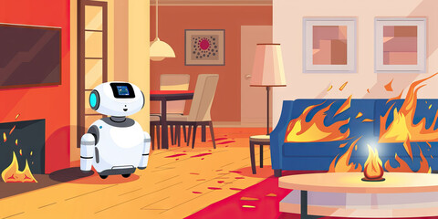 Emergency Response: How Home Robots Provide Assistance During Emergencies - Imagine a scene where a home robot detects emergencies such as fires or falls, alerts authorities