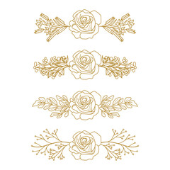 The Blooms Greenery Floral Foliage Ornament Corner Text Separator Elegance Frame for Invitations