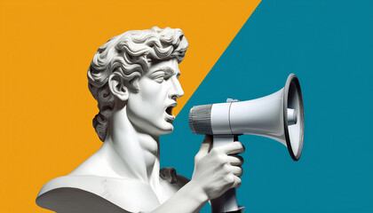 David's man holding megaphone
