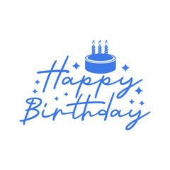 Fototapeta premium Happy Birthday typography design on plain white transparent isolated background for card, shirt, hoodie, sweatshirt, apparel, tag, mug, icon, poster or badge