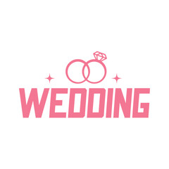 Wedding typography design on plain white transparent isolated background for card, shirt, hoodie, sweatshirt, apparel, tag, mug, icon, poster or badge