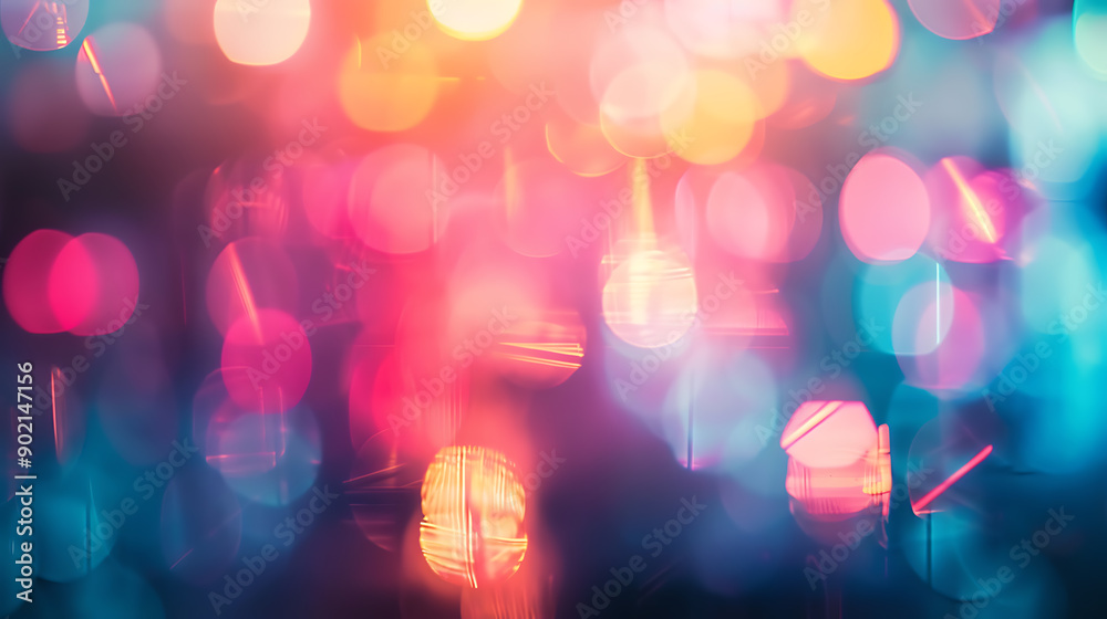 Poster abstract blurred background with light leaks and reflections.