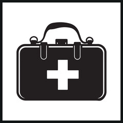 Obraz premium First Aid Kit Silhouette clipart on a white back