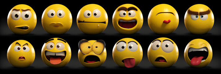 A Comprehensive Collection of Diverse Emoji Expressions Showcasing a Spectrum of Human Emotions