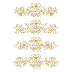 The Blooms Greenery Floral Foliage Ornament Corner Text Separator Elegance Frame for Invitations