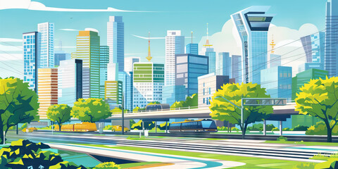 Smart Cities: How Urban Planning and Technology Drive Sustainable Urban Growth - Picture a scene where smart city initiatives use technology and data to improve urban planning, infrastructure