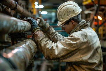 Industrial Worker In Safety Gear