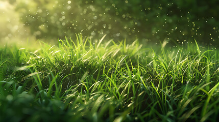 Obraz premium green grass field in public park