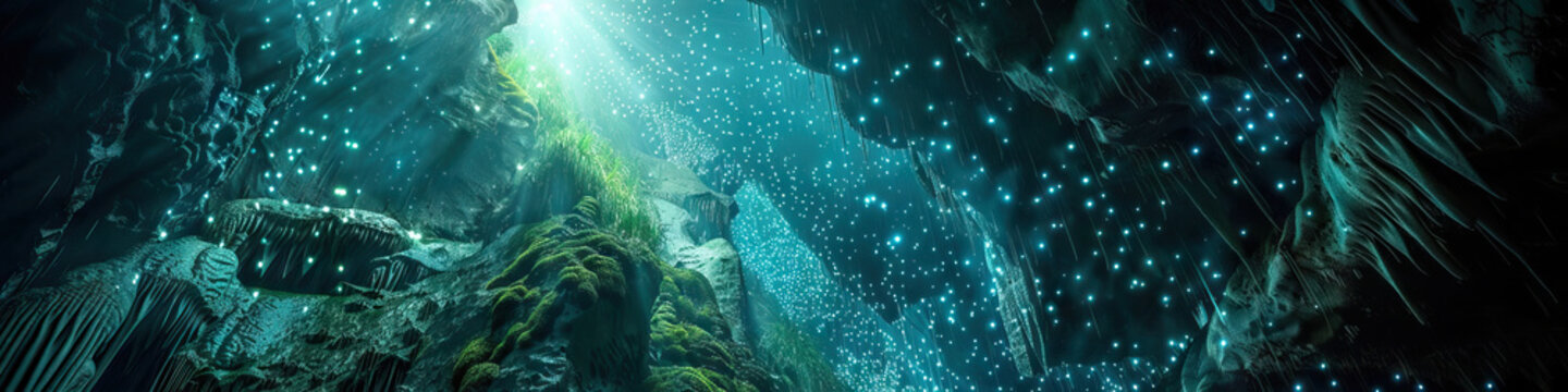 The Glowworm Caves in New Zealand: A Magical Display of Bioluminescence - Imagine a scene where the ceiling of the Glowworm Caves in New Zealand twinkles with the light of thousands of bioluminescent 