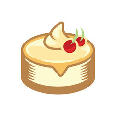 modern fun logo of big cheesecake sketch design illustration
