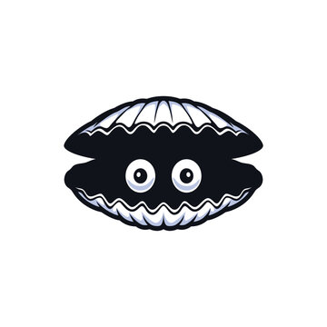 recommend clip art: fun character of clam line art style sketch classic vintage design illustration