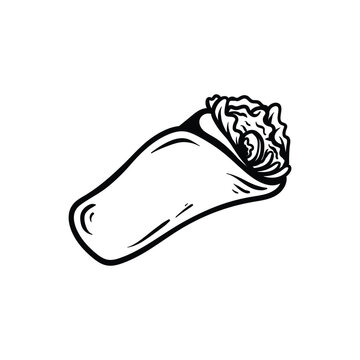 recommend clip art: burrito line art style sketch classic vintage design illustration