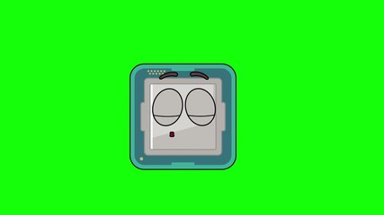 processor cartoon emoji with a kiss expression, loop animation - Powered by Adobe