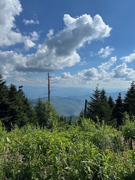 View of mountain range with clouds
