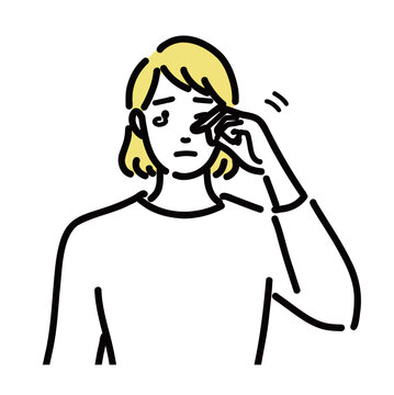 recommend clip art: 花粉症で目がかゆい女性
                    