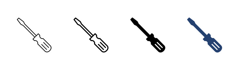 Screwdriver icon set. tools icon vector