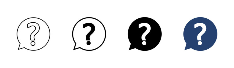 Question icon set. question mark icon vector.
