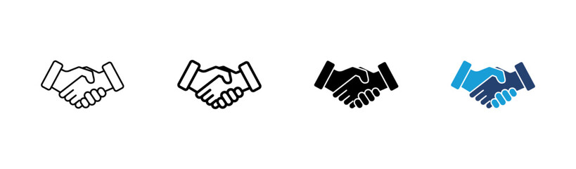 Obraz premium Handshake icon set. business handshake. contact agreement