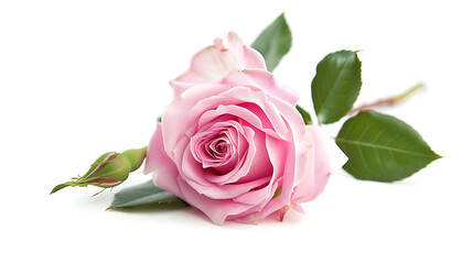Fototapeta premium pink rose flower on white background