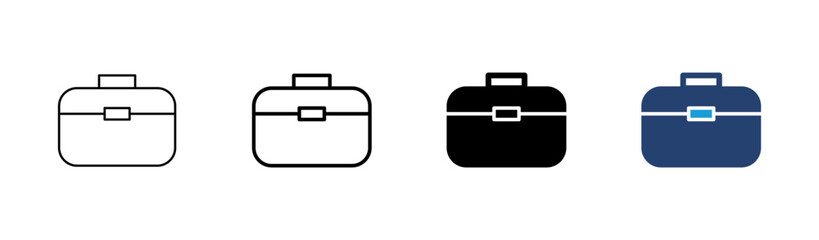 Briefcase icon set. suitcase icon. luggage symbol.
