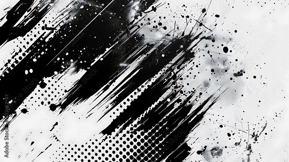 Poster halftone paint texture with a transparent background