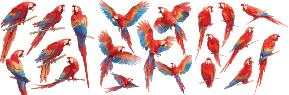 parrot watercolor clipart