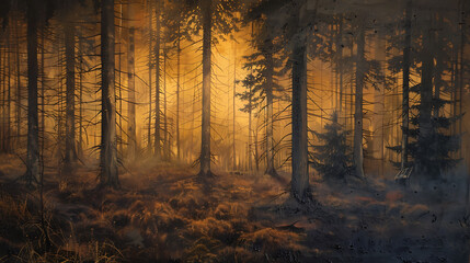 Obraz premium Wald im Gegenlicht