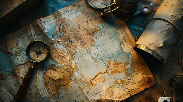 Travel planning concept on map