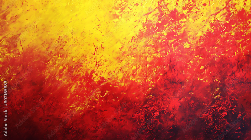 Poster Red and yellow color background with gradient and grain effect