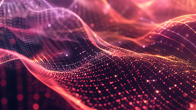 Fondo abstracto de tecnologia y ciencia.Malla o red con lineas y formas geometricas.