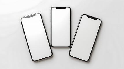 Mockup / template. Smartphone with blank screens for your design isolated on white background.