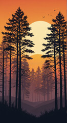 Obraz premium sunset in the mountains