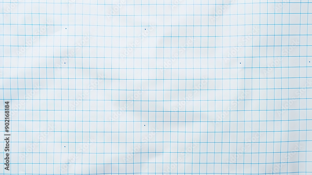 Poster lined paper background. white notebook sheet with blue grid banner