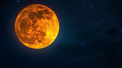 Obraz premium Full moon isolated on black background.