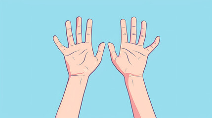 Obraz premium Hands with cartoon like icon