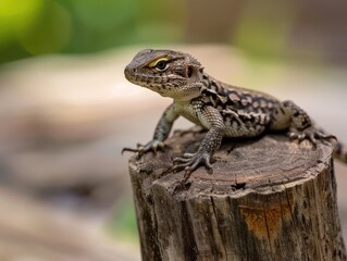 Naklejka premium lizard on the tree