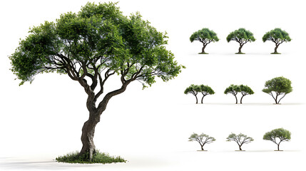 High definition collection Tree isolated on a white background
