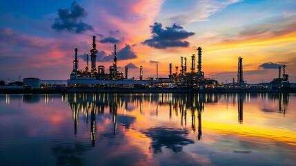 Naklejka premium Factory - oil and gas industry