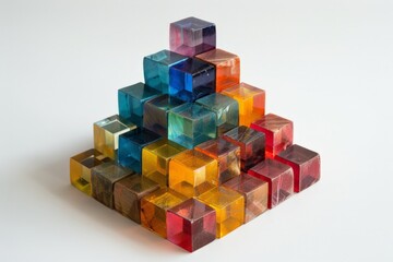 Obraz premium Vibrant Stacked Geometric Sculpture
