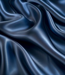 Fototapeta premium Luxurious Wavy Blue Satin Fabric