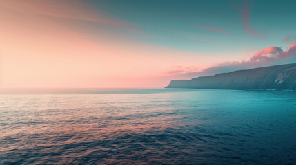 Fototapeta premium Serene Sunset Over Coastal Vista