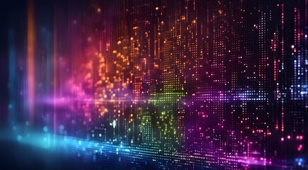 Obraz premium A colorful, abstract image with many dots and lines