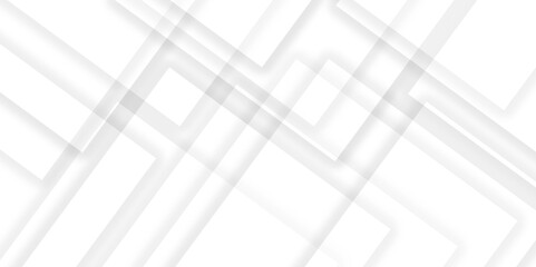 Abstract white background with diamond and triangle shapes layered in modern abstract pattern design.Grey white abstract square background geometry shine and layer element vector for presentation.	
