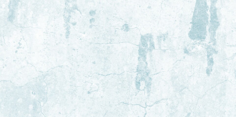 White Peeling Cracked Concrete Wall Texture Background. Light blue old concrete wall with partially peeling paint. plaster background. Concrete grunge wall texture. Paint stains on white canvas.