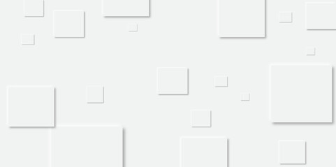 Abstract background with grey tone of many square and rectangles shapes on white background with decorative elements in Neomorphs style with copy space. You can use for add, poster, design artwork.	