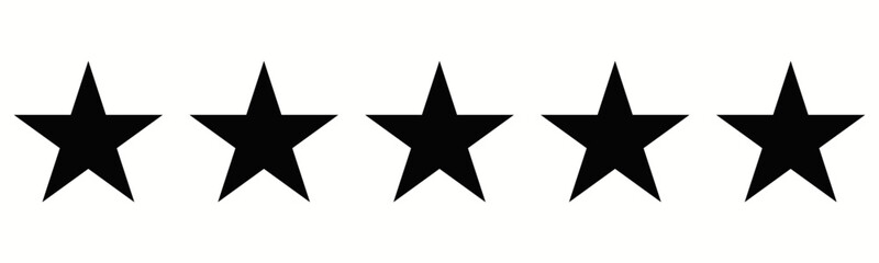 Obraz premium Set of five star icon collection.black star symbol. Vector Illustration.