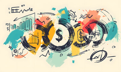 Obraz premium investment and business graphic advertising backgrounds
