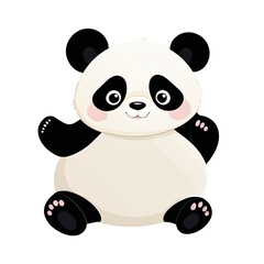 Naklejka premium clipart of cute panda illusration isolation